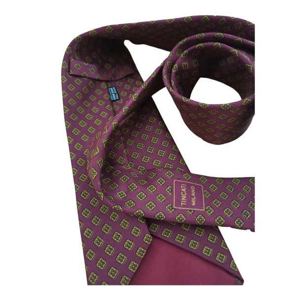 TINCATI Burgundy Art Silk Tie ITALY 57"/3.6" EC - Picture 10 of 10